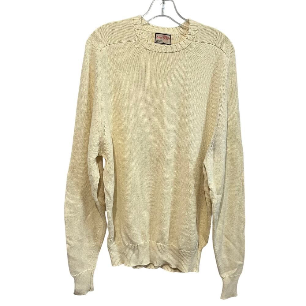 Vintage Alan Paine England Cream Crewneck Cotton Sweater Men’s L